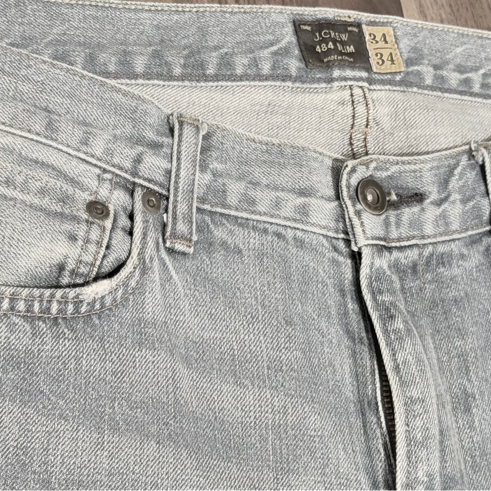 J. Crew Men's Stonewashed Gray Slim Jeans